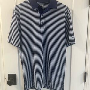 Callaway Men's Polo Shirt - Blue and White Stripes